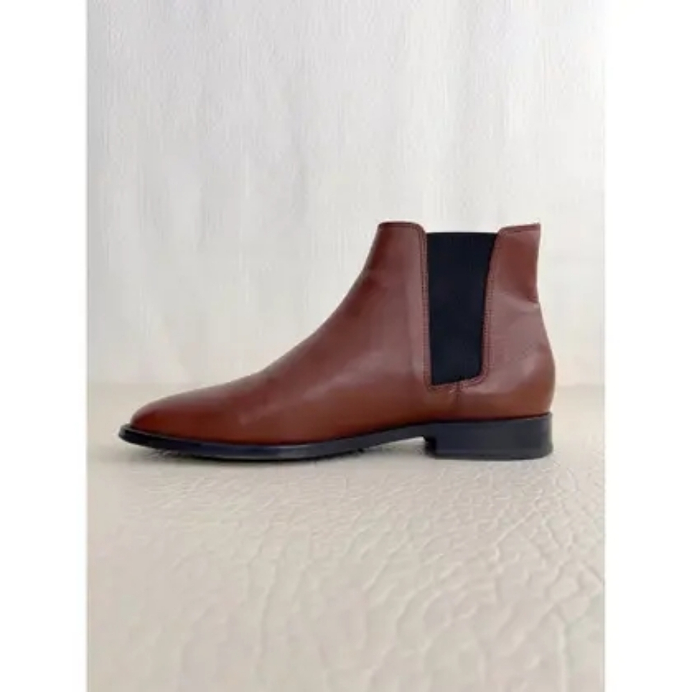 Sandro Rich Whiskey Brown Nappa Leather Chelsea Boots size 41/11 US Mens